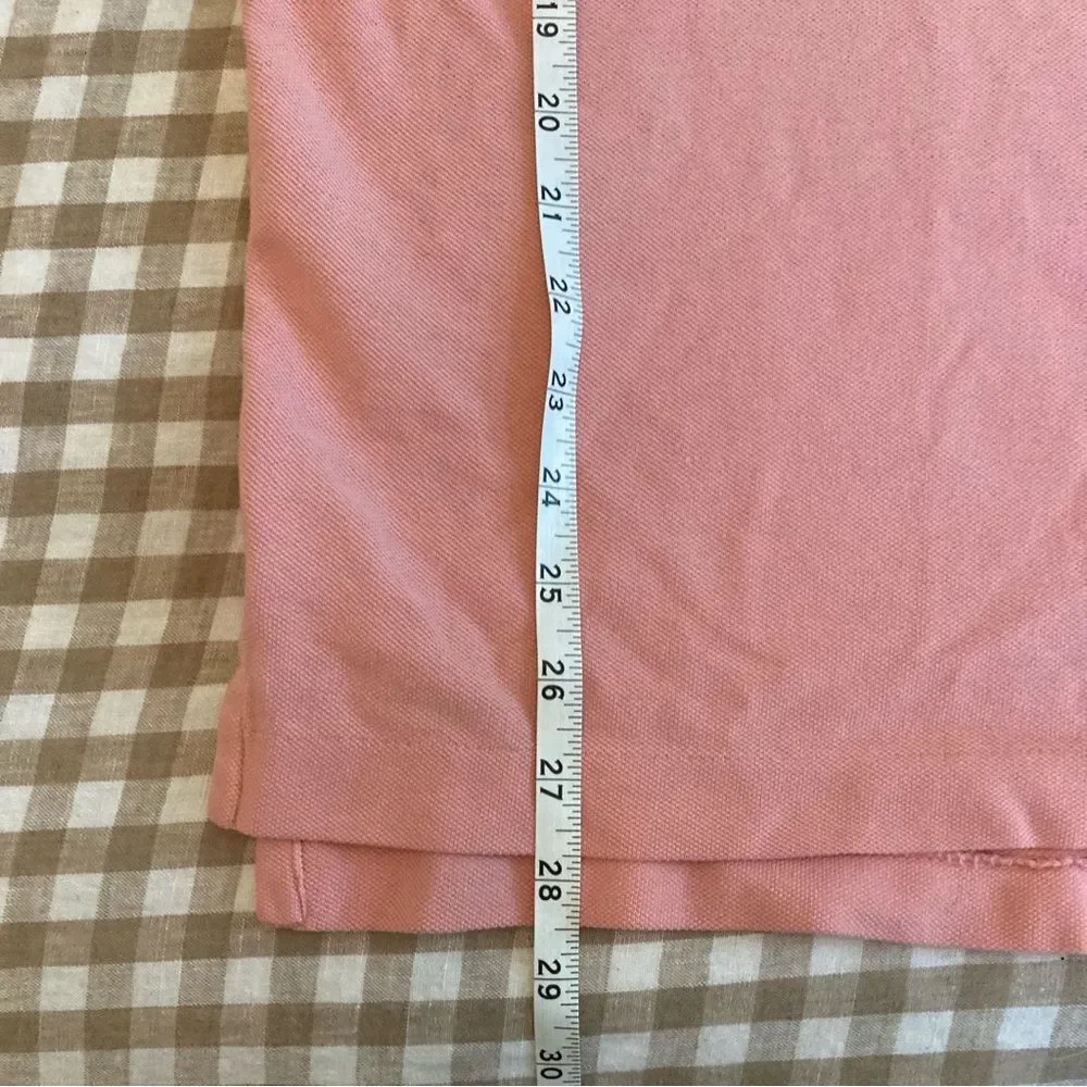 VTG Polo Ralph Lauren Men's XL Cotton Polo Shirt Pink with Turquoise Logo